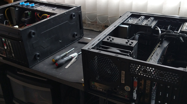 This is a picture of a p c computer being repaired at a p c repair shop in stevenage near hitchin letchworth baldock welwyn garden city hatfield hertford knebworth north herts